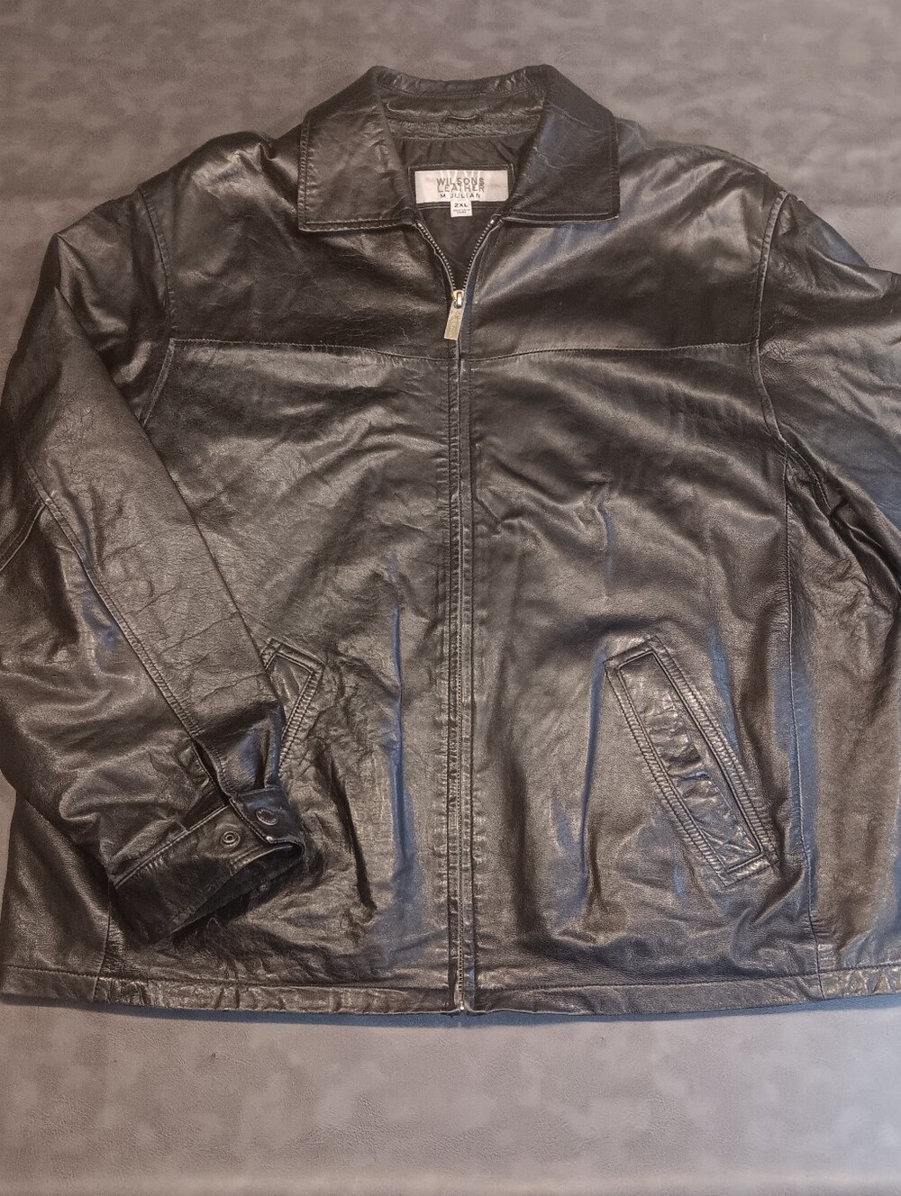 VTG 90s Wilsons Leather M Julian Black Leather Bomber Jacket Mens 2X